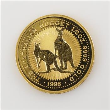 1998 Australian Fine Gold 1/2 Oz. Nugget Coin