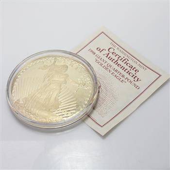 1998 Giant 1/4 Lb Silver Golden Eagle Proof, Comes With CoA