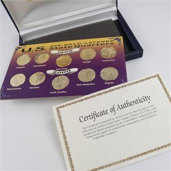 1999 & 2000 First Ten Washington Statehood Quarter Collection W /COA