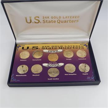 1999 & 2000 First Ten Washington Statehood Quarter Collection W /COA