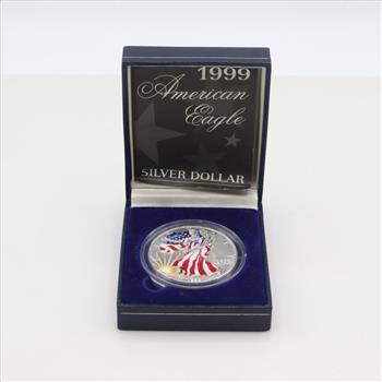1999 Colorized American Eagle Fine Silver Dollar 1oz