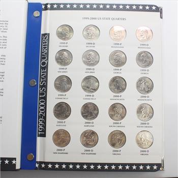 1999-2000 Official State And Territory Quarter Collectors Album, Includes 120 Quarters