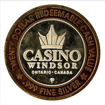 .999 Fine Silver Casino $20 Gaming Token - Casino Windsor