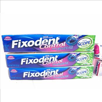 Fixodent Denture Cream, Poligrip Denture Cream And More - 6 Pieces