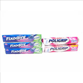Fixodent Denture Cream, Poligrip Denture Cream And More - 6 Pieces