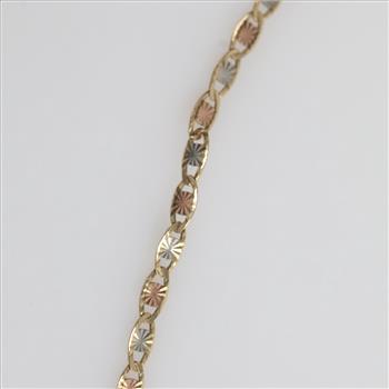 10kt Gold Tri-color Mariner Chain Necklace