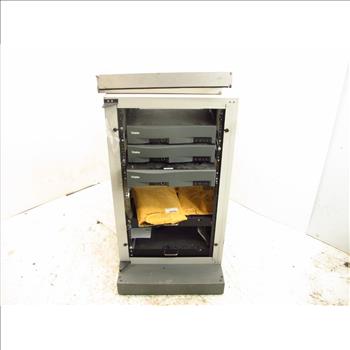 Identix Fingerprint Scanner With Computer And Cabinet With Servers - 2 Pieces