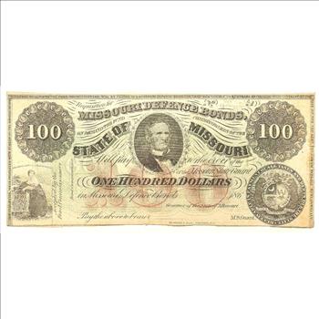 186X State Of Missouri $100 Defence Bond Note