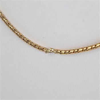 18kt Gold Hollow Link Necklace
