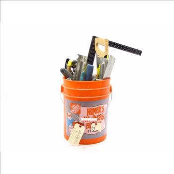 Home Depot Bucket With Assorted Tools