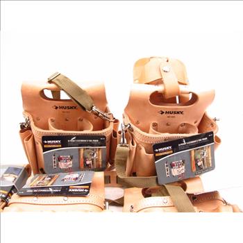 Husky Electricians Tool Pouches And A Tool Belt - 5 Pieces
