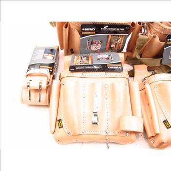 Husky Electricians Tool Pouches And A Tool Belt - 5 Pieces