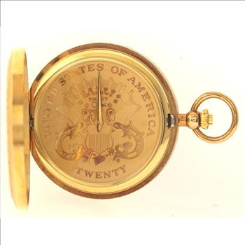 COLIBRI Gold-Tone Pocket Watch