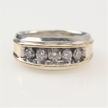 10kt Two-Tone Gold Diamond Band