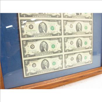 Sheet of Uncut Two Dollar Star Notes