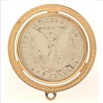 1921 Morgan Silver Dollar In Coin Bezel Pendant