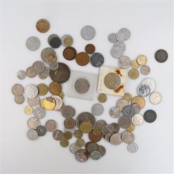 1+lb Foreign & US Coins With Tokens