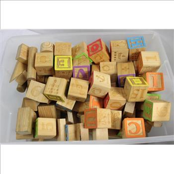 2 Boxes With Wooden Toy Blocks