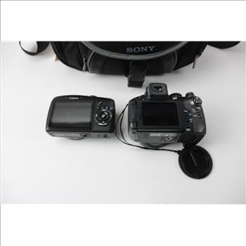 2 Canon Digital Camera, PowerShot S5 , SX120, IS, Charger, Bag