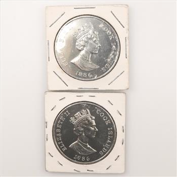 2 Cook Islands One Dollar Coins