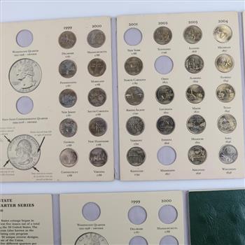 2 Fifty State Commemorative Quarters Booklet; 72+ Pieces