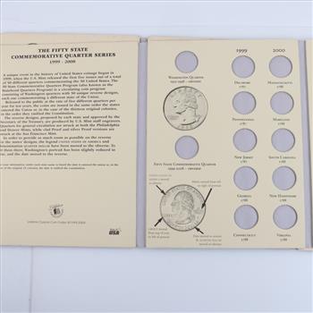 2 Fifty State Commemorative Quarters Booklet; 72+ Pieces