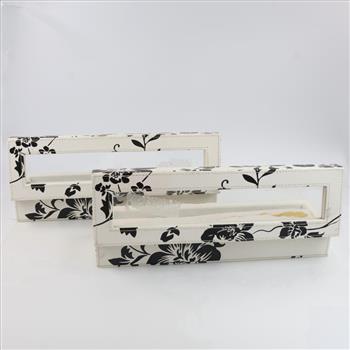 2 Glass Jewelry Display Boxes, Silhouette Floral Pattern