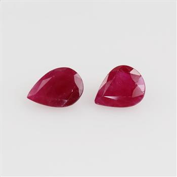2 Loose Matching Pear Ruby Gemstones