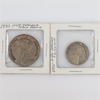 2 New Zealand Silver Coins