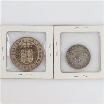 2 New Zealand Silver Coins