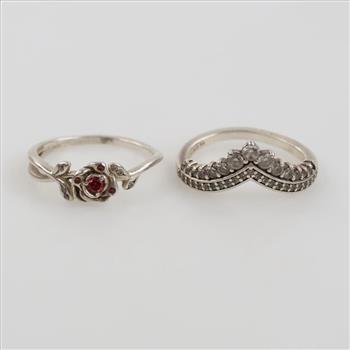 2 Pandora Sterling Silver Rings
