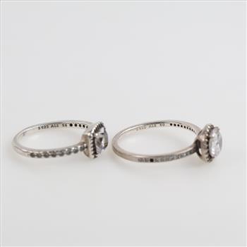 2 Pandora Sterling Silver Rings