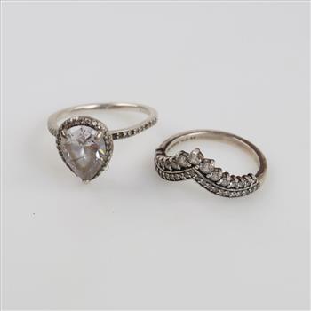 2 Pandora Sterling Silver Rings