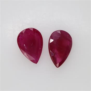 2 Pear Shaped Rubies