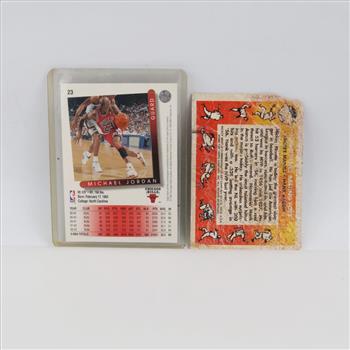 2 Sport Trading Cards Including Michael Jordan, Mickey Mantle & Hank Aaron