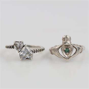 2 Sterling Silver Rings Including Pandora