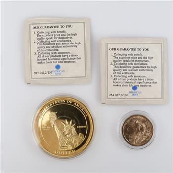 2 US Commemorative Coins W/COA