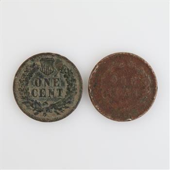2 US Indian Head Pennies