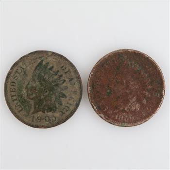 2 US Indian Head Pennies