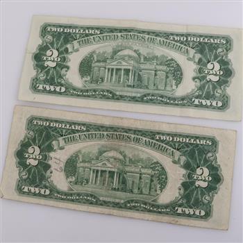 2 US Note 2 Dollar Bills
