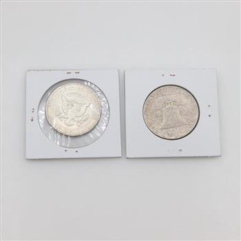 2 US Silver Half Dollars