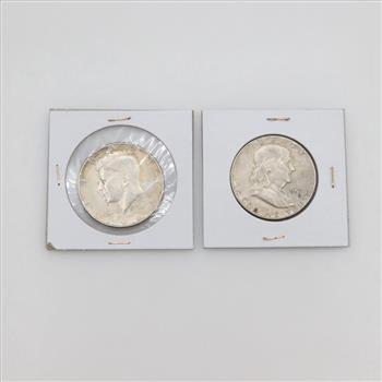 2 US Silver Half Dollars