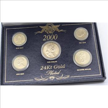 2000 24kt Gold Plated Coin Set In Presentation Case