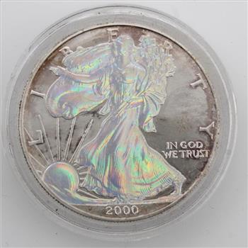 2000 American Eagle Hologram  Fine Silver Dollar Includes COA