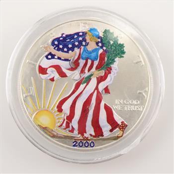 2000 Colorized American Eagle Fine Silver Dollar 1oz