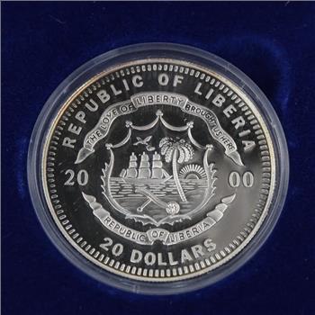 2000 Fine Silver Proof American Mint $20 Mission STS-1 20g Round W/COA