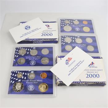 2000 US Mint Proof Quarter Sets With COA, 2 Sets