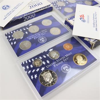2000 US Mint Proof Quarter Sets With COA, 2 Sets