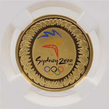 2000-P Australian Sydney Olympics Colorized Gold 100 Dollar Coin