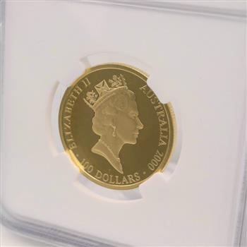 2000-P Australian Sydney Olympics Colorized Gold 100 Dollar Coin